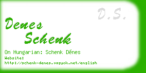 denes schenk business card